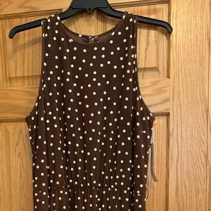Brown with cream polka dots dress.